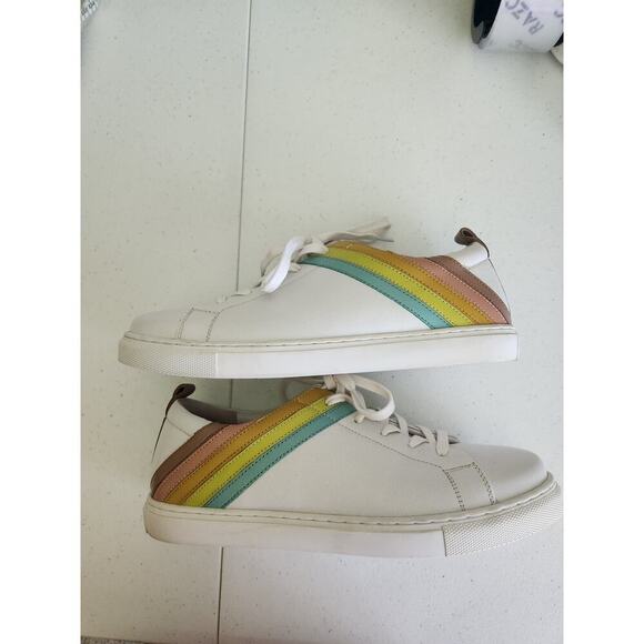 Anthropologie Seychelles Stand Out Sneakers womens sz 9.5 leather rainbow retro - Picture 3 of 8